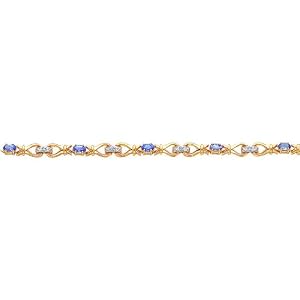 14K Gold 1.82cttw Diamond and Tanzanite Bracelet 7.25 by