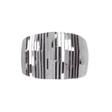 Sterling Silver Disco Faceted Dome Ring Size 7 - Artisan Handcrafted in Mexico