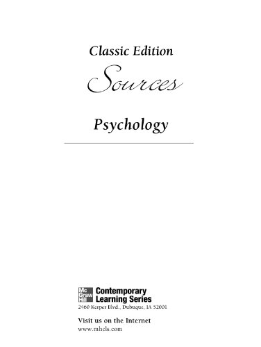 Classic Edition Sources: Psychology, 4th edition