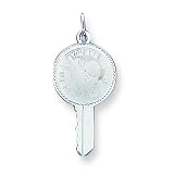 Sterling Silver Key To My Heart Charm with 20 inch Sterling Silver Chain