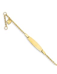14k Polished w/ Heart & .5in ext. Baby ID Bracelet Length 4.5"
