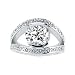 14k White Gold Moissanite Diamond Ring 10x8mm 3ct 1/8ct Sz 6 - JewelryWeb
