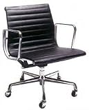 Eames Aluminum Group Management Chair in Black Leather - by Herman Miller