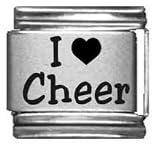 I Heart Cheer Laser Italian Charm