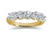 1.75 Prong Set 5 Stone Diamond Wedding Band in 18K Yellow Gold