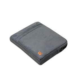 ASUS Eee PC 1008HA Seashell 10-Inch Pearl Black Netbook Faux Suede Protective Sleeve with Shoulder Strap and Pocket - Blue Grey