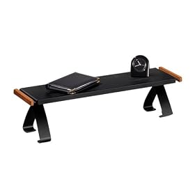 Rolodex 23555 Distinctions Off-Surface Shelf, Rich Cherry Wood/Black Metal, 25W X 7D X 6-5/8H