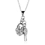Sterling Silver Cubic Zirconia Lock-and-Key Pendant, 18