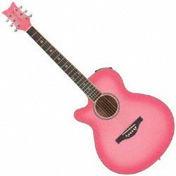 MusicalInstruments: Daisy Rock Wildwood Artist Acoustic/Electric Left Handed Guitar, Pink Burst