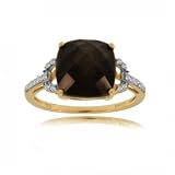 Modern Yellow Gold Square Ring w Black Onyx & Diamonds
