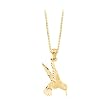 14K Yellow Gold 21.75 x 12.5 MM Hummingbird Pendant with Chain