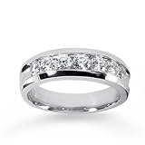 14k White Gold Lustrous 1.40 Carat Mens Diamond Ring