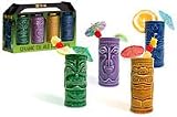 Hawaiian Tropical Tiki Tumblers Mug Set ceramic tikki drink glasses