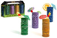 Hawaiian Tropical Tiki Tumblers Mug Set ceramic tikki drink glasses