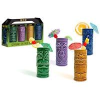 Hawaiian Tropical Tiki Tumblers Mug Set instrumentation tikki ingest glasses