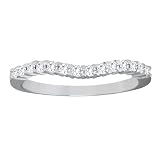 Curved Diamond Band 1/5 Carat  14K White Gold Band