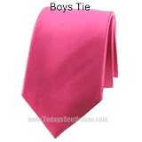 Boys Solid Color Hot Pink Necktie