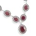 Oval Faceted Rough-cut Ruby Sterling Silver Necklace