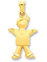 14k Diamond-Cut Full Body Boy Charm