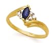 14K YELLOW GOLD SAPPHIRE DIAMOND RING S/0.36 CTW D/0.05CTW