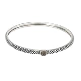925 Silver & Chocolate Diamond Stackable Bangle (0.05ctw)- 8 IN
