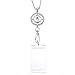 Souarts Womens Christmas Office Lanyard ID Badges Holder Necklace with 3pcs Snap Charms Jewelry Pendant Clip (Red)
