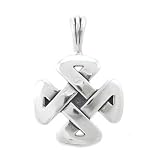 Cross Shaped Celtic Knot with STRENGTH Inscription Pendant in Sterling Silver for Men or Women, #8202