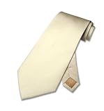 100% SILK Solid Cream/Tan/Taupe Color Neck Tie. Men's NeckTie.