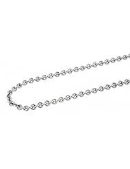 Ladies Real Solid 18K White Gold Italy Cable Link Chain Necklace 18" 12 Grams