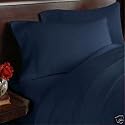 Bamboo Sheet Set - Queen Size Navy 600 Thread Count Cotton Sheet Set ( Deep Pocket )