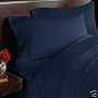 Bamboo Sheet Set - Queen Size Navy 600 Thread Count Cotton Sheet Set ( Deep Pocket )