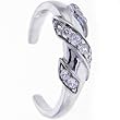 925 Sterling Silver Cubic Zirconia TWIST Adjustable Toe Ring