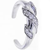 925 Sterling Silver Cubic Zirconia TWIST Adjustable Toe Ring