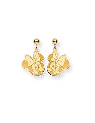 Disneys Flirty Minnie Mouse, Post Earrings in 14 Karat Gold