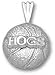 Arkansas Razorbacks Solid Sterling Silver ''HOGS'' Basketball Pendant