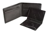 BLACK LEATHER MEN'S WALLET W REMOV CREDIT CARD HOLDER