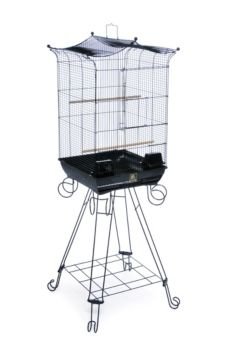 Prevue Pet Products Penthouse Suites Crown Top Bird Cage with Stand 261 Black, 16-Inch by 16-Inch by 26-Inch