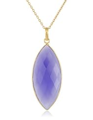 Elyssa Bass Designs 18kt Vermeil Bezel Set Large Marquis Medallion Necklace