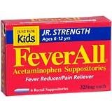 Feverall Junior Suppositories 325 Mg - 6 Ea