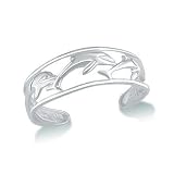 Dolphin Toe Ring - 14K White Gold