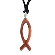 Hawaiian Jewelry Koa Wood Christian Jesus Fish Pendant