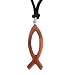 Hawaiian Jewelry Koa Wood Christian Jesus Fish Pendant