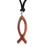 Hawaiian Jewelry Koa Wood Christian Jesus Fish Pendant