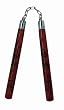 Nunchaku 12" Natural Carved Dragon - Martial Arts - Nunchaku