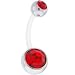 Ruby Red Double Gem BIOPLAST Belly Ring