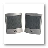 Cyber Acoustics CA-1010 Silver 2PC Portable Speakers