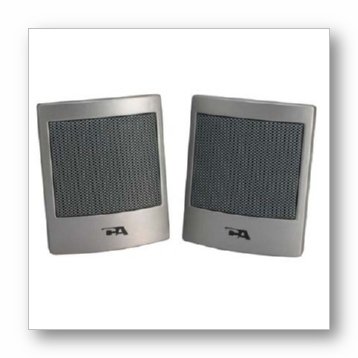 Cyber Acoustics CA-1010 Silver 2PC Portable Speakers