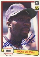 Mookie Wilson, New York Mets, 1982 Donruss Autographed Card