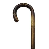 Walking Cane   Mens crook handle, x heavy, imported polished chestnut, stepped and scorched finish, 42 long with rubbber tip.