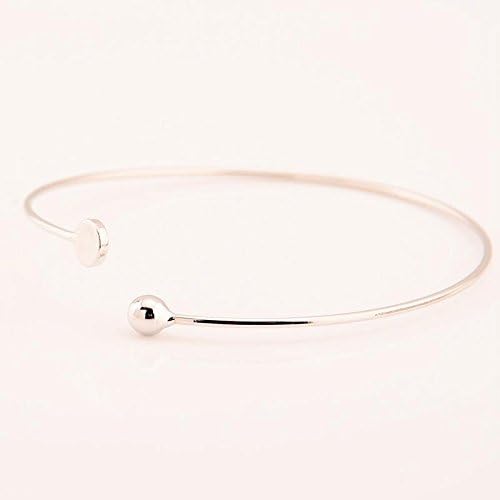 CHRWANG 1pcs Open Bangle Armlet Upper Arm Bracelet Armband Cuff Best for Birthday Present Silver